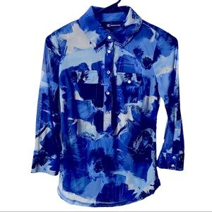 Inc XS blue and white floral blouse .
